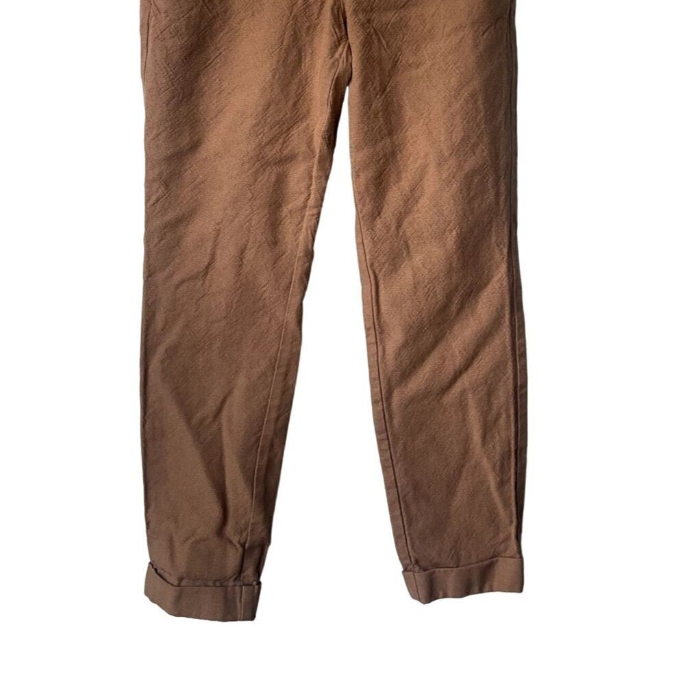Boden Mid Rise Cuffed Brown Size 4 Petite Textured Slim Fit Wool Ankle Pants - Picture 3 of 9